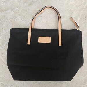 Kate Spade zip top nylon tote with leather handles